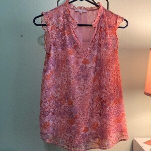 Floral Pink Sleeveless Women's Top